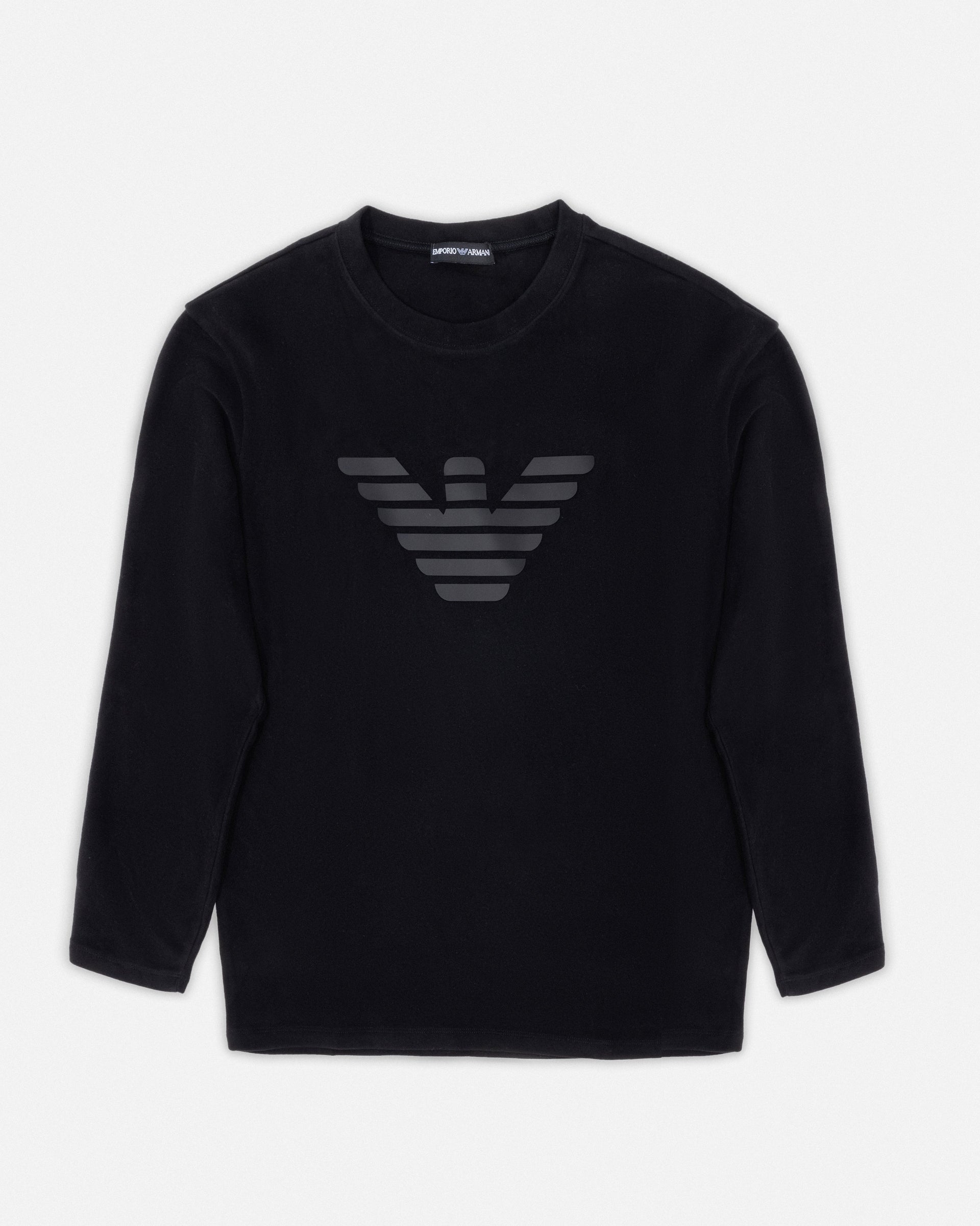 ARMANI Black Crew-neck sweatshirt