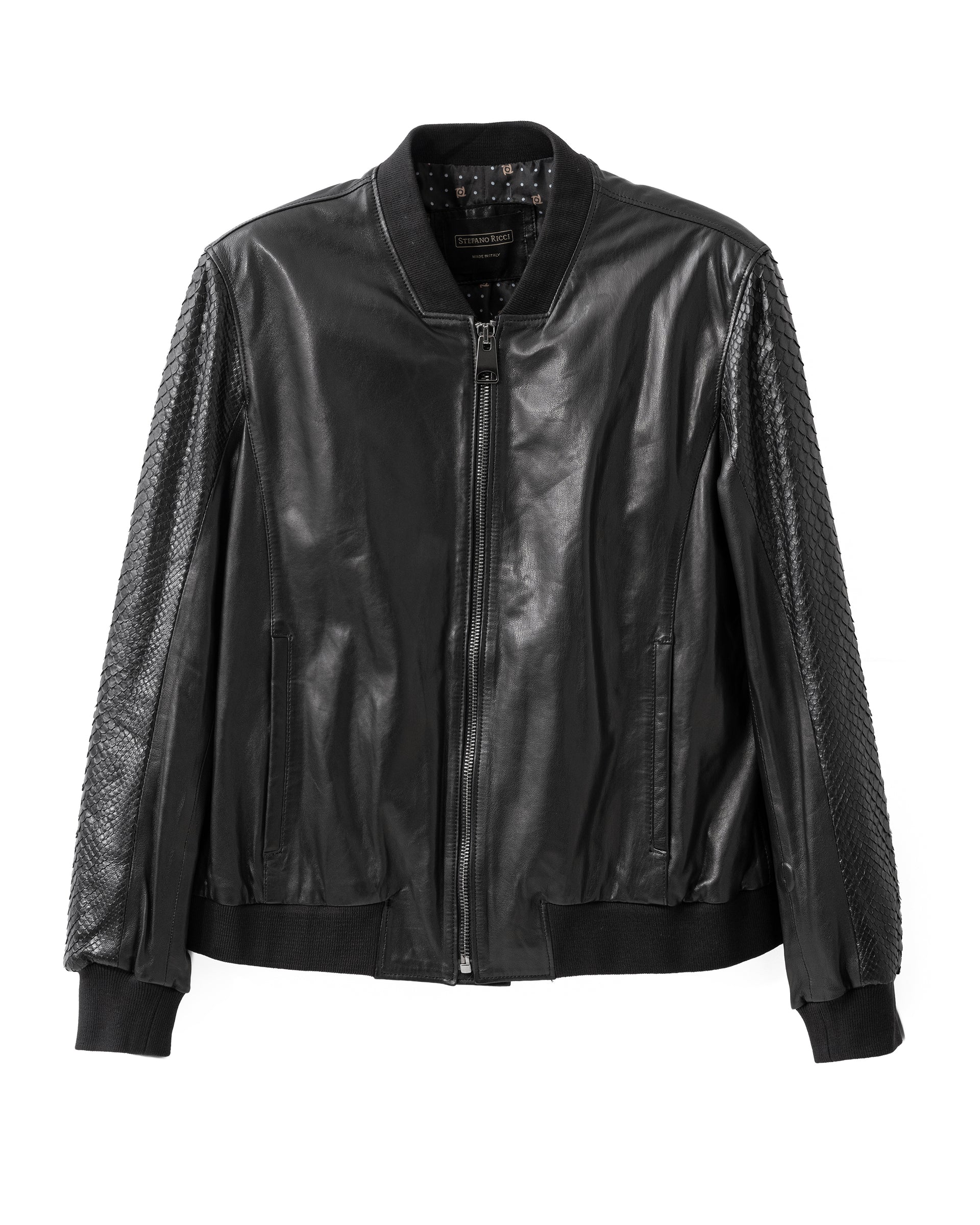 Stefano Ricci Jacket Full-Grain Leather Combination with python Leather
