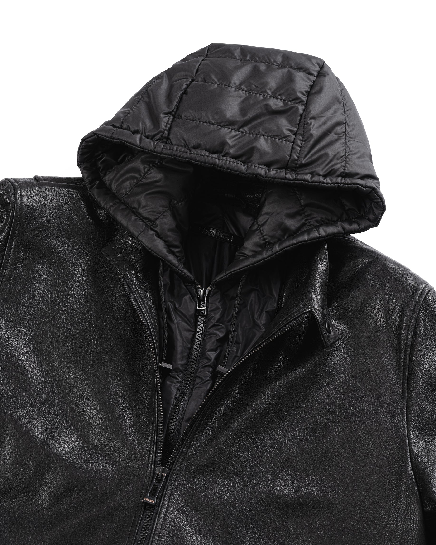 Gian Mori Jacket Full-Grain Luxury Leather with Removable Vest