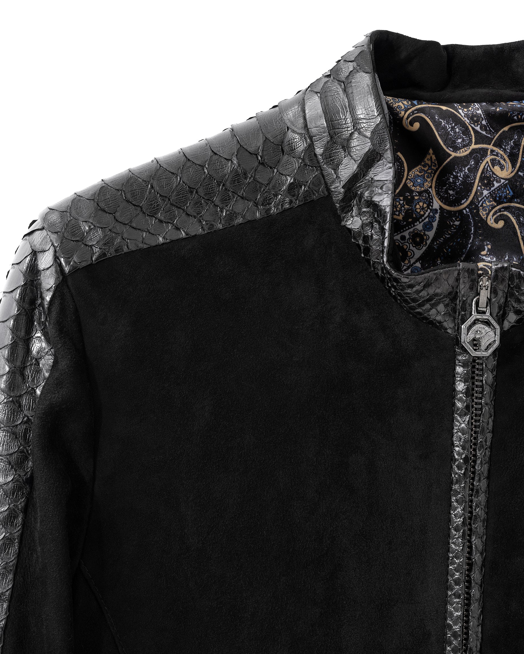 Stefano Ricci Jacket Nubuk with python Leather