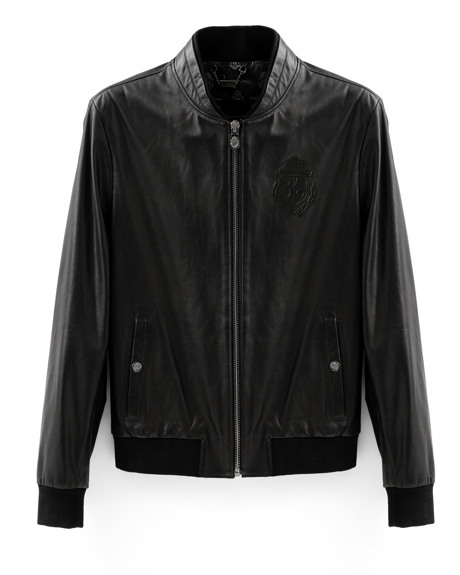 Billionaire Genuine Leather Real Black Men's Bomber Jacket