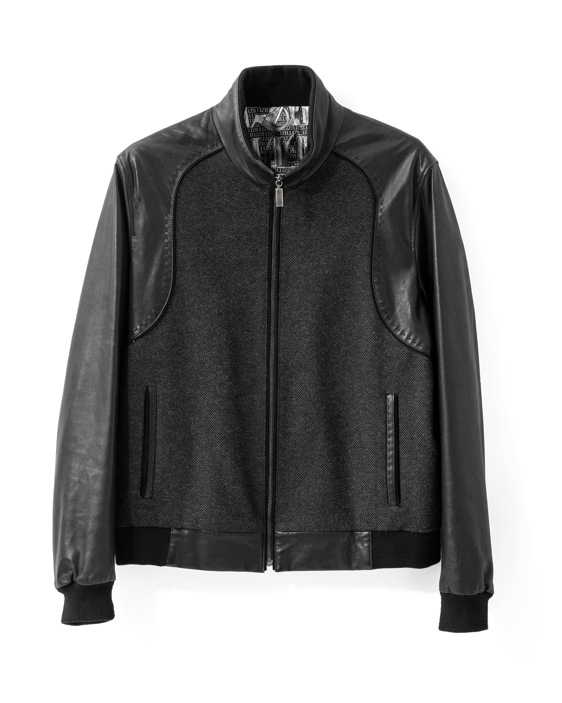 Zilli Jacket men's Cashmere with Grain Leather