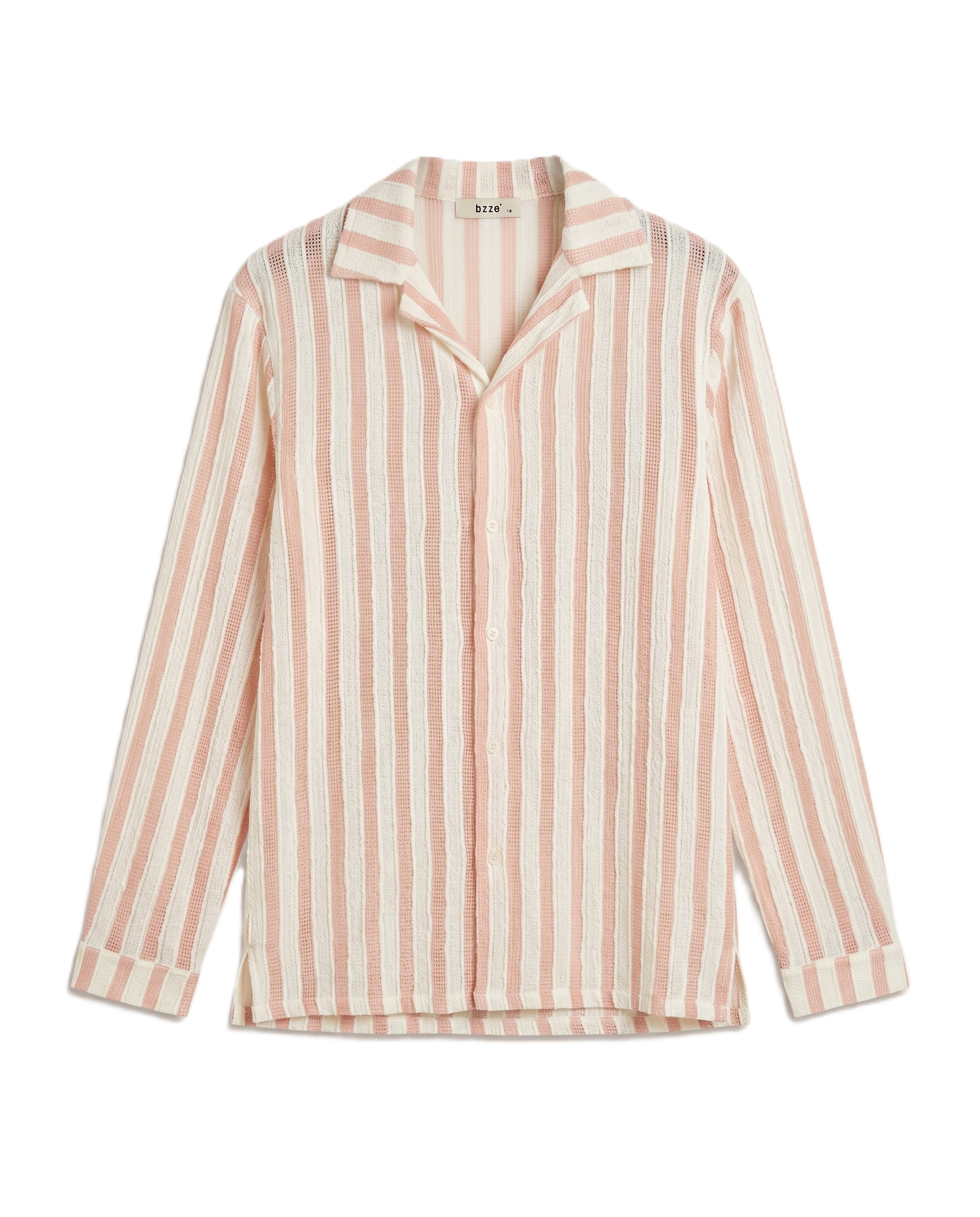 Bzze - Striped Shirt - Pink & Cream