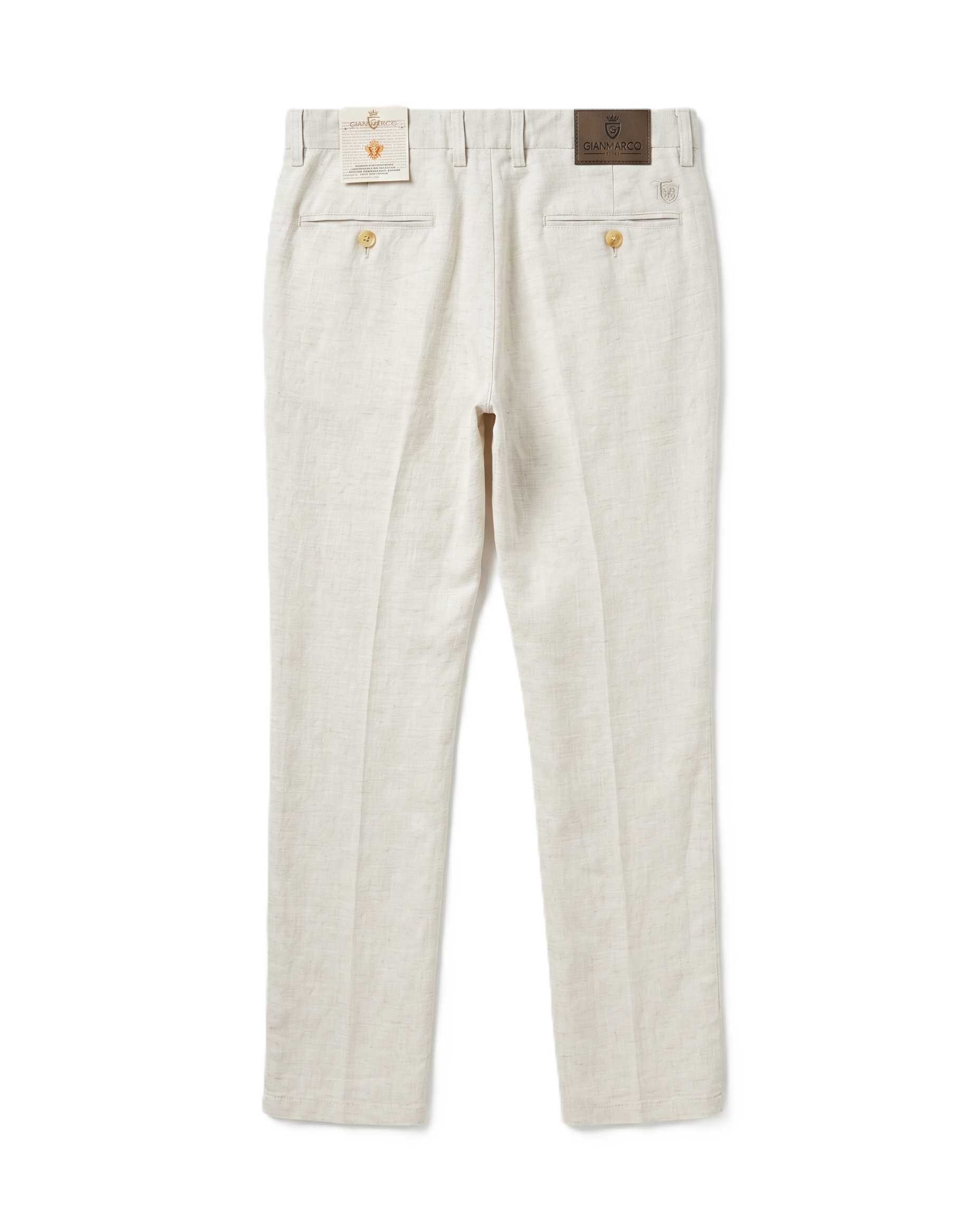 Gratude - Premium Linen Straight-Leg Trousers - Cream
