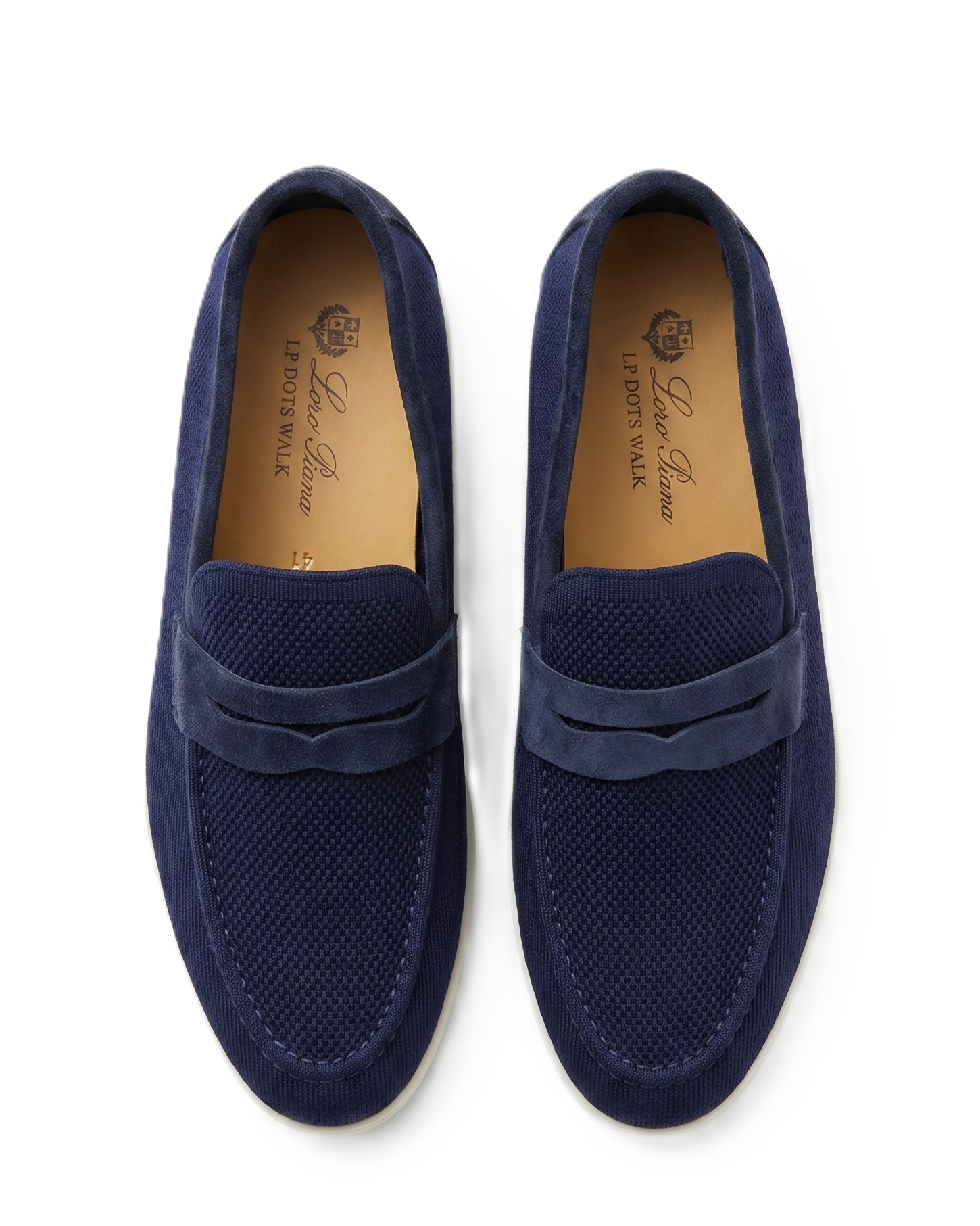 Loro Piana - Dots Walk Suede & Knit Loafers - Blue