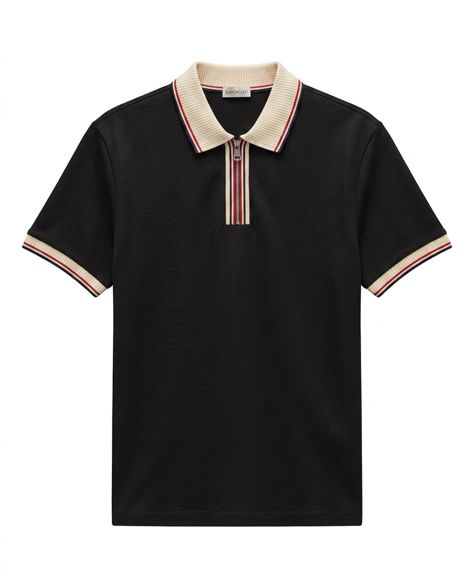 Moncler - Piqu? Knit Polo Shirt ? Black