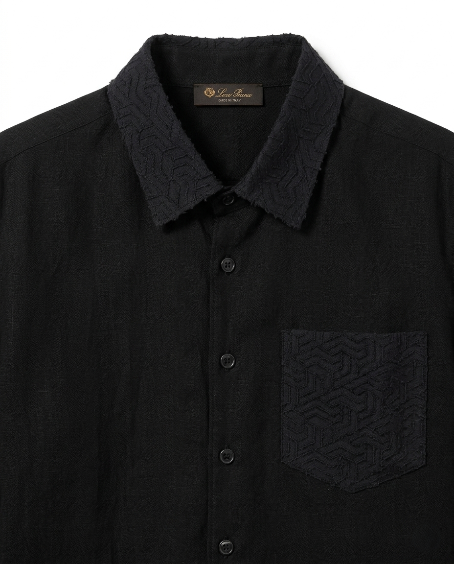 Loro Piana - Black Long-Sleeve Casual Shirt