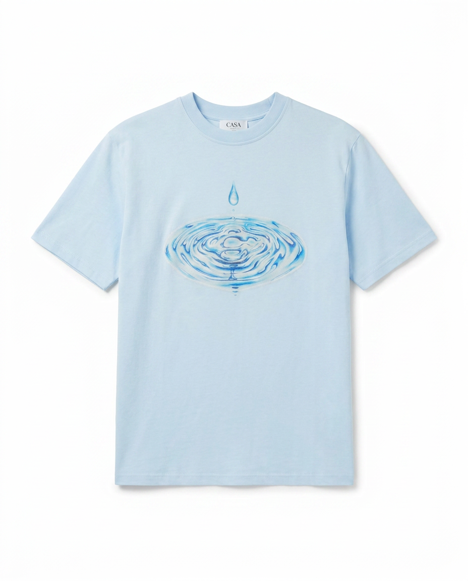 Casablanca - Light Blue Water Drop T-Shirt