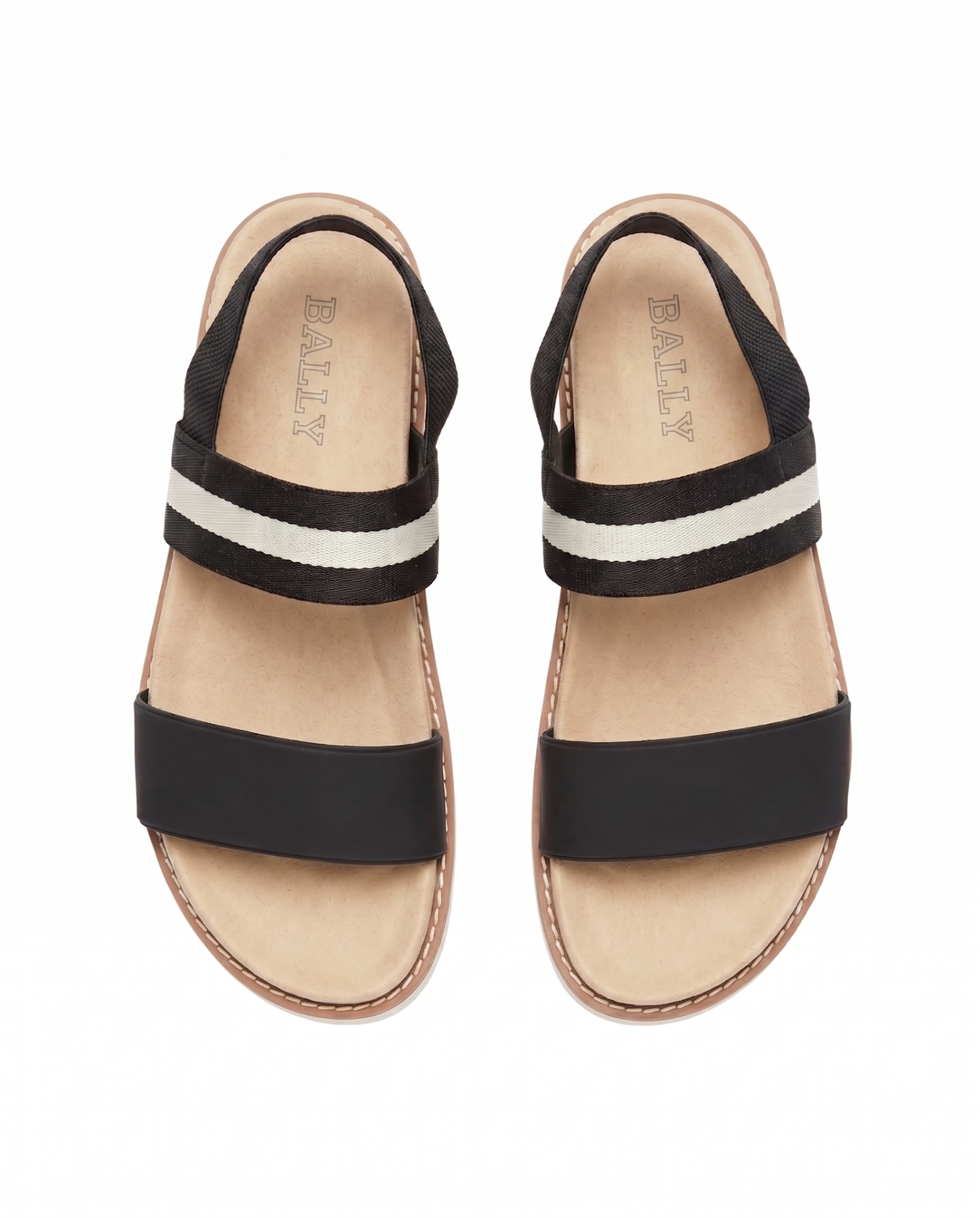 Bally - Striped Slingback Sandals