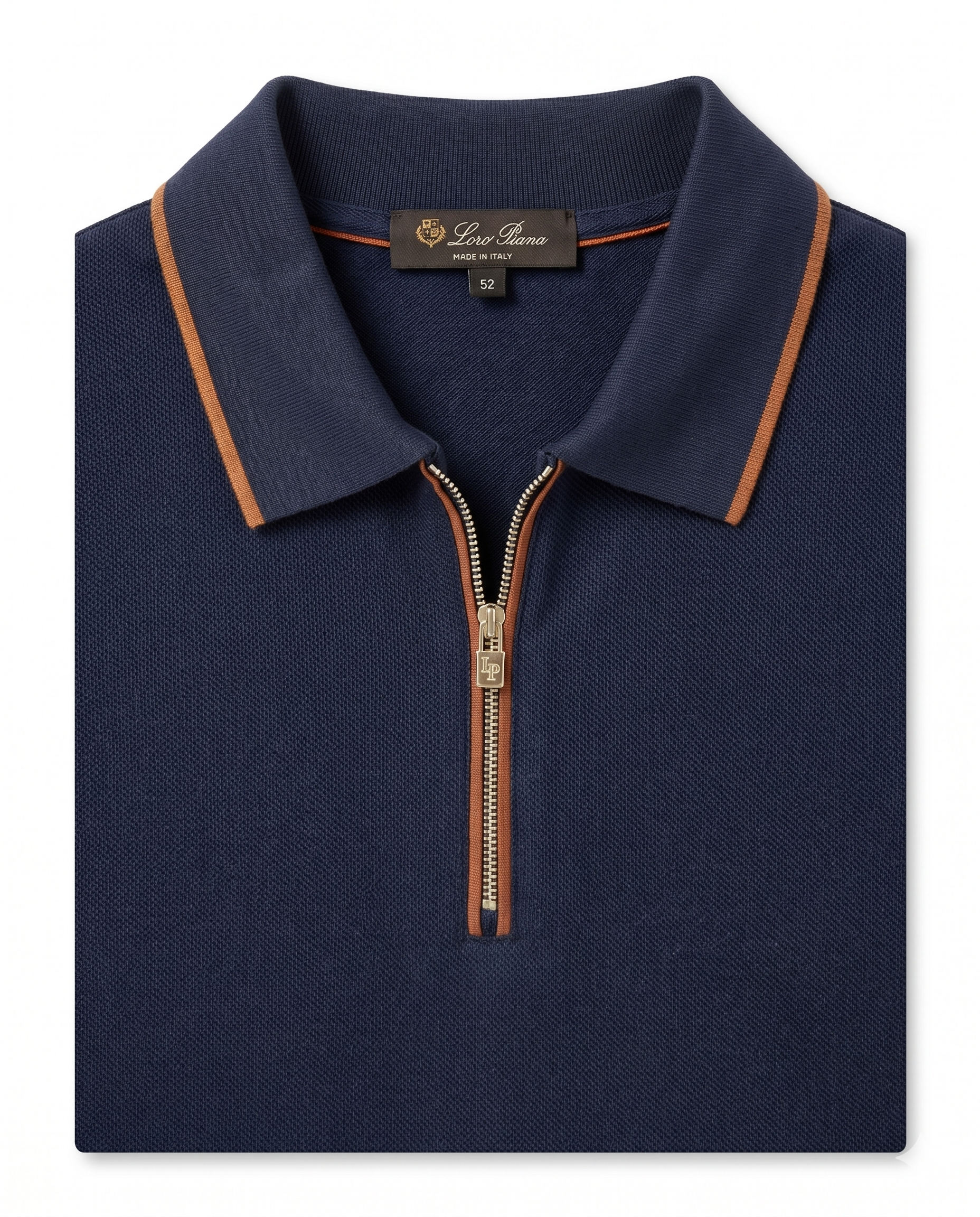 Loro Piana - Quarter-Zip Polo Shirt - Navy Blue
