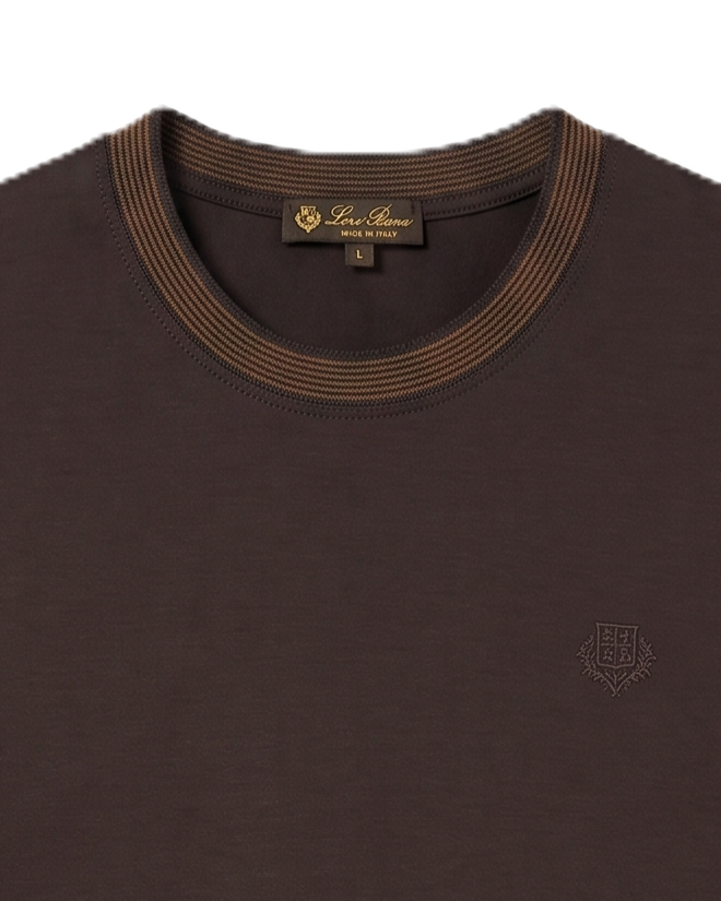 Loro Piana - Striped-Collar T-Shirt - Dark Brown