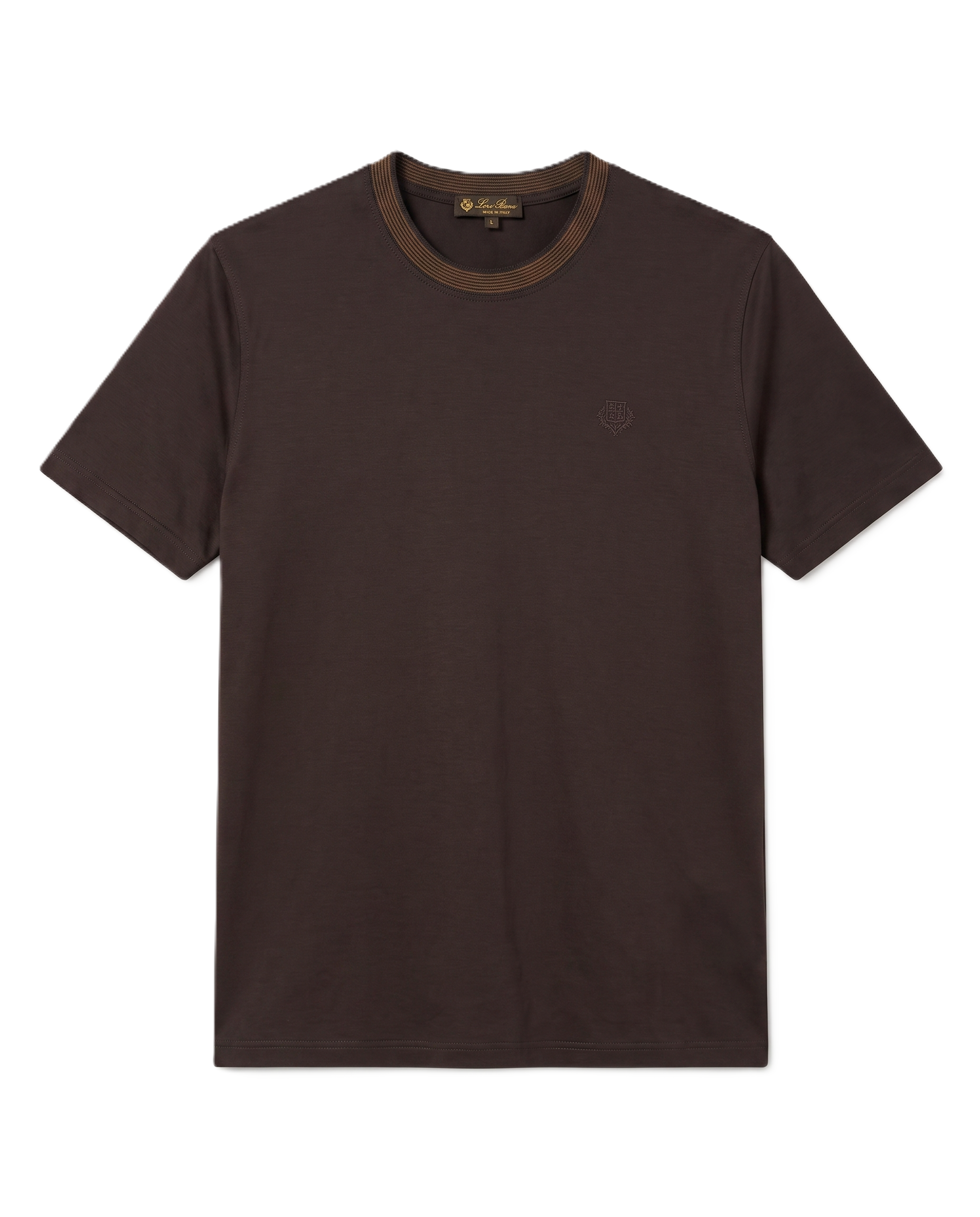 Loro Piana - Striped-Collar T-Shirt - Dark Brown