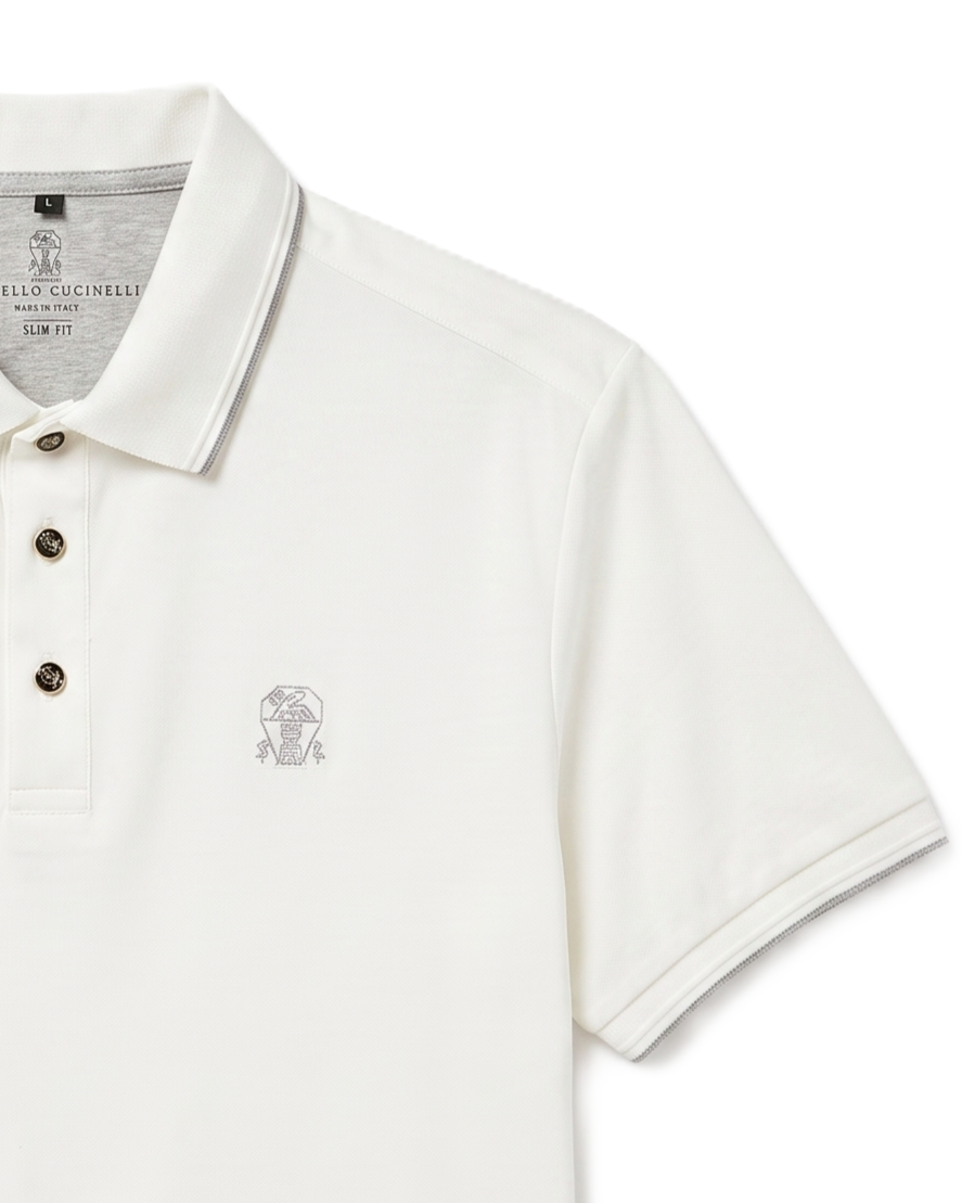 Brunello Cucinelli - Polo T-Shirt - White