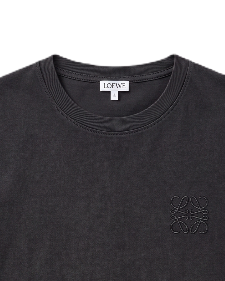Loewe -  Embroidered T-Shirt - Charcoal Gray