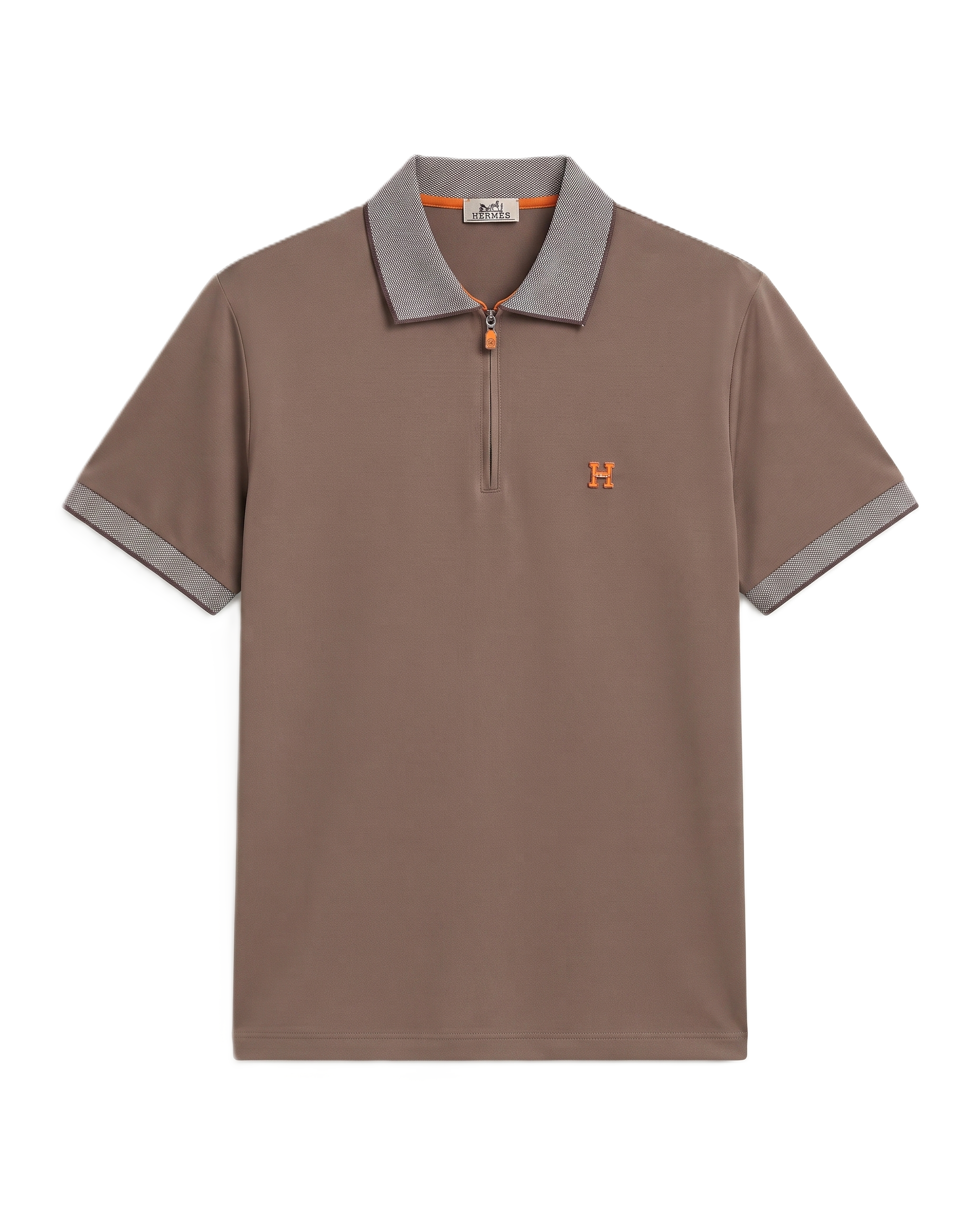 Hermès - Half-Zip Polo T-Shirt - Brown