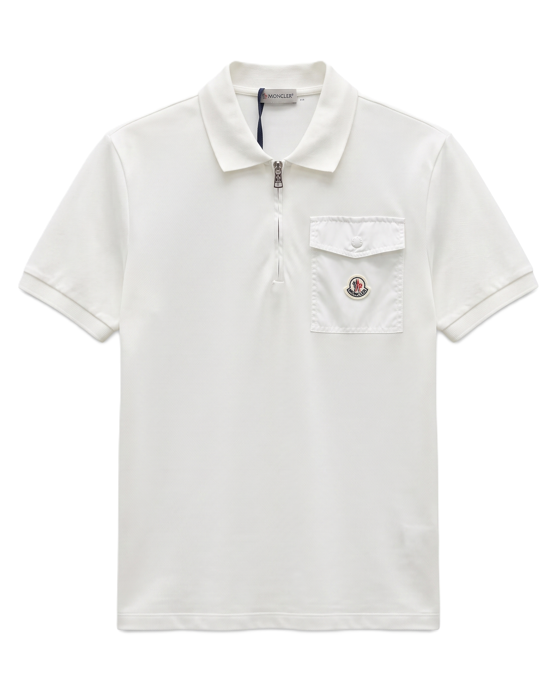 Moncler - Quarter-Zip Polo T-Shirt - White
