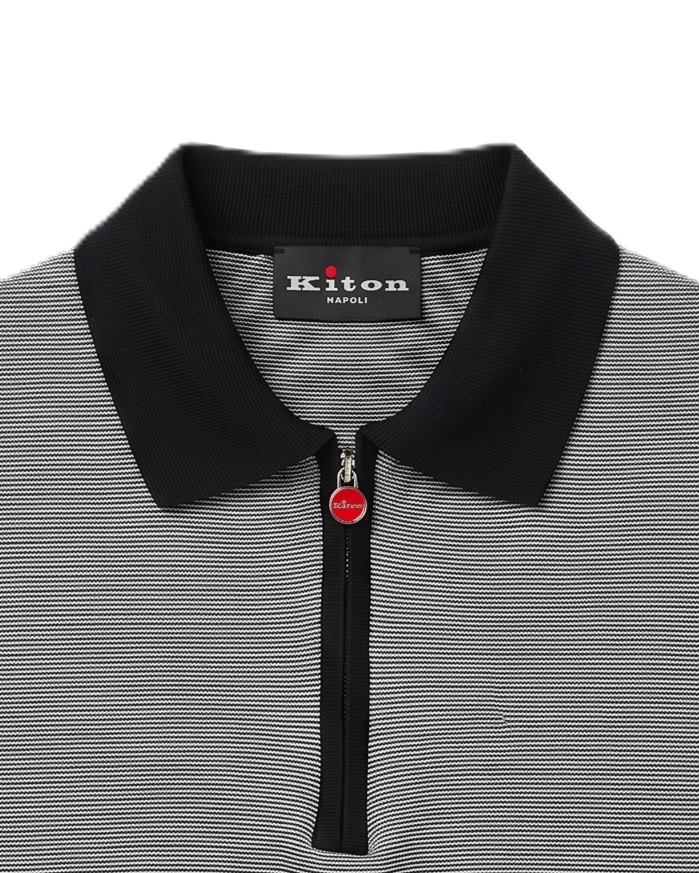 Kiton - Quarter-Zip Polo T-Shirt