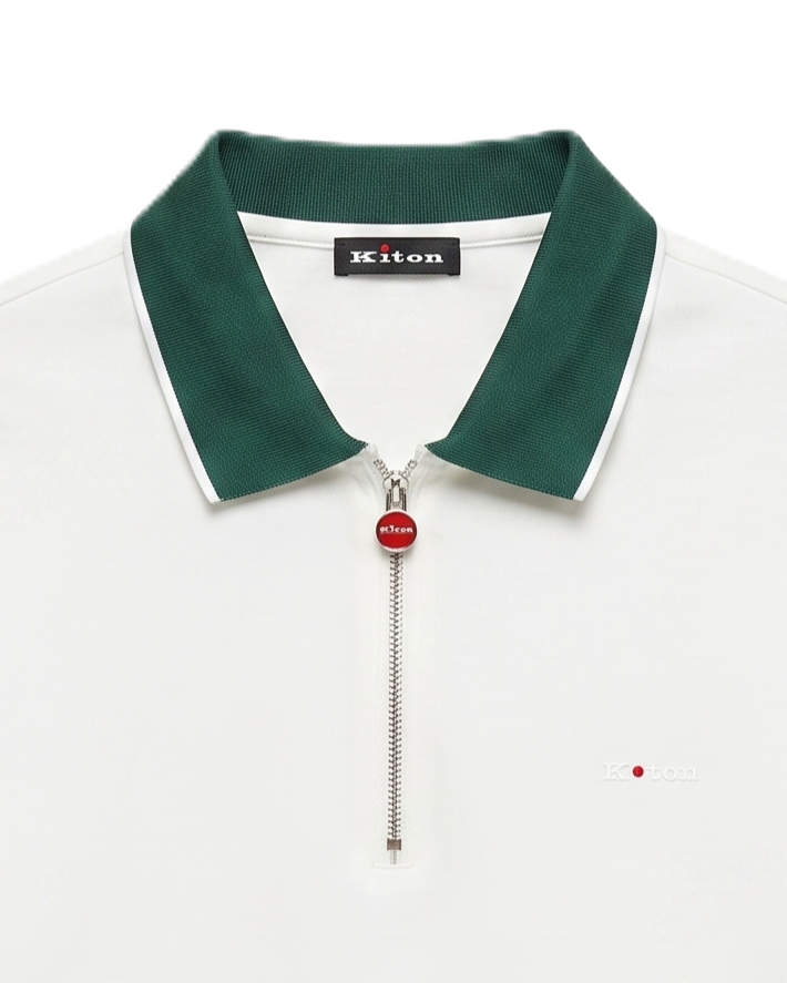 Kiton - Quarter-Zip Polo T-Shirt - White
