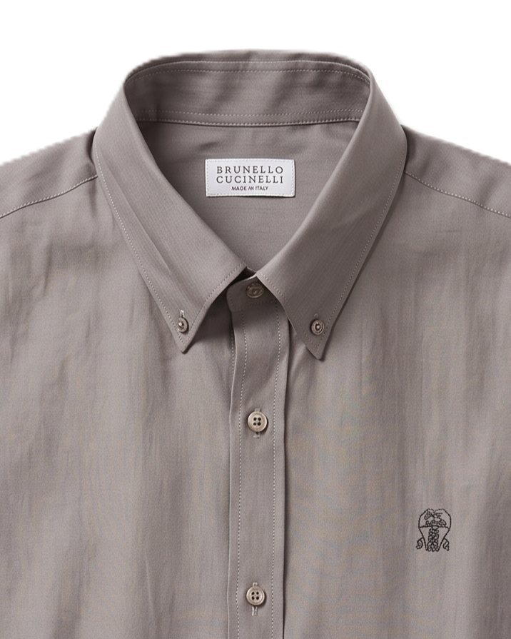 Brunello Cucinelli - Long-Sleeve Shirt - Coffee