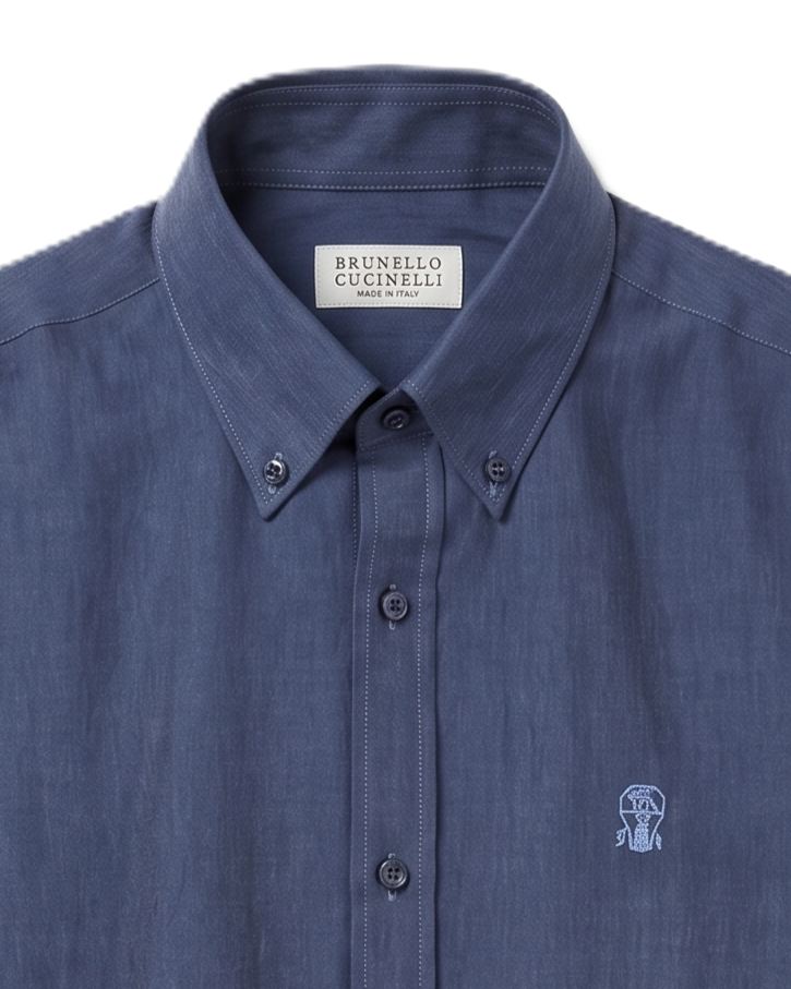 Brunello Cucinelli - Long-Sleeve Shirt - Navy Blue