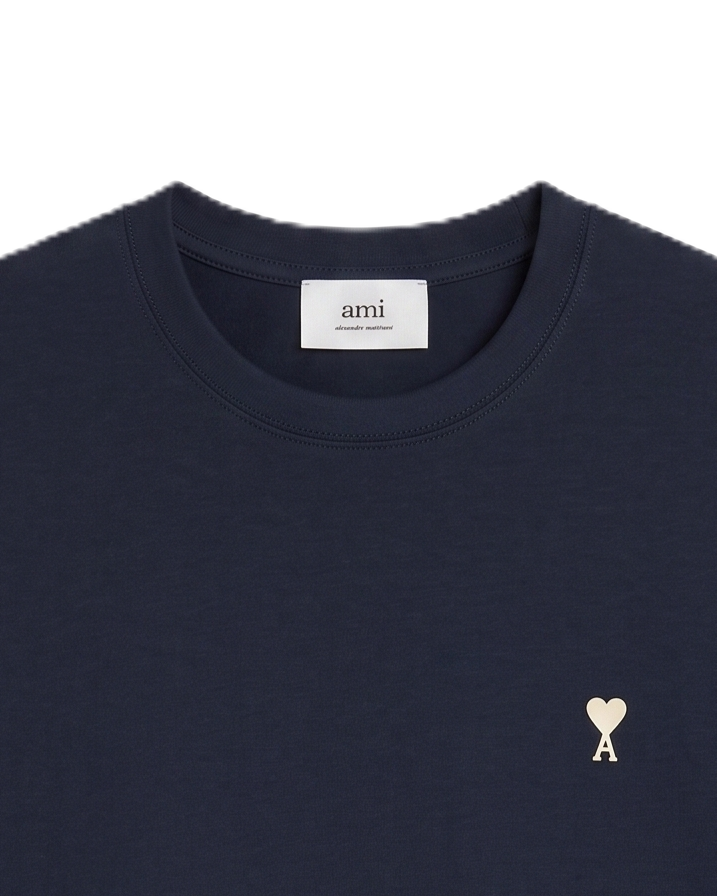 Ami - Cotton T-Shirt - Navy