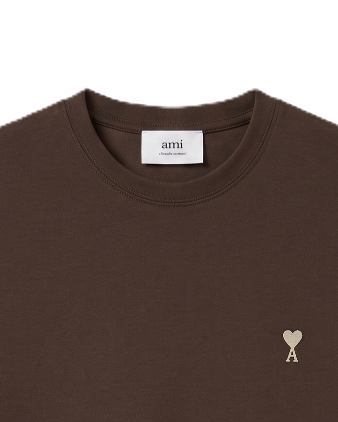 Ami - Cotton T-Shirt - Brown