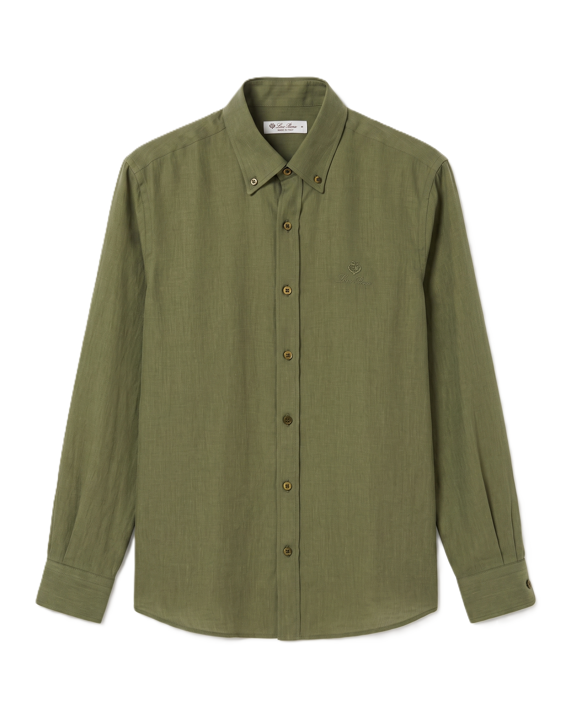 Loro Piana - Long-Sleeve Linen Shirt - Olive Green
