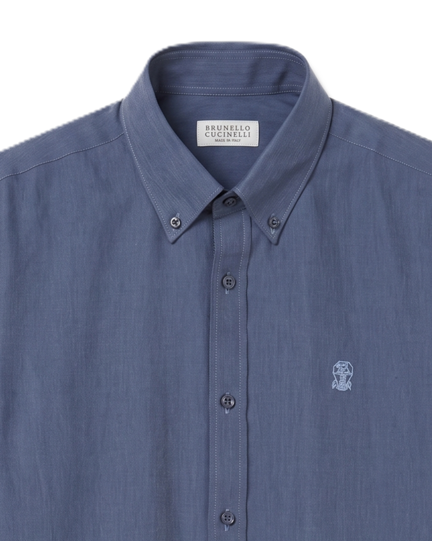 Brunello Cucinelli - Long-Sleeve Shirt - Dusty Blue