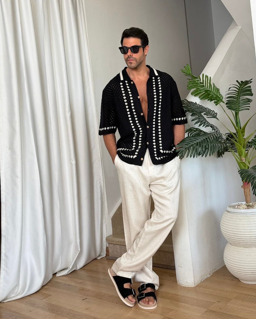 Zegna - Off-White Textured Linen Trousers - Beige