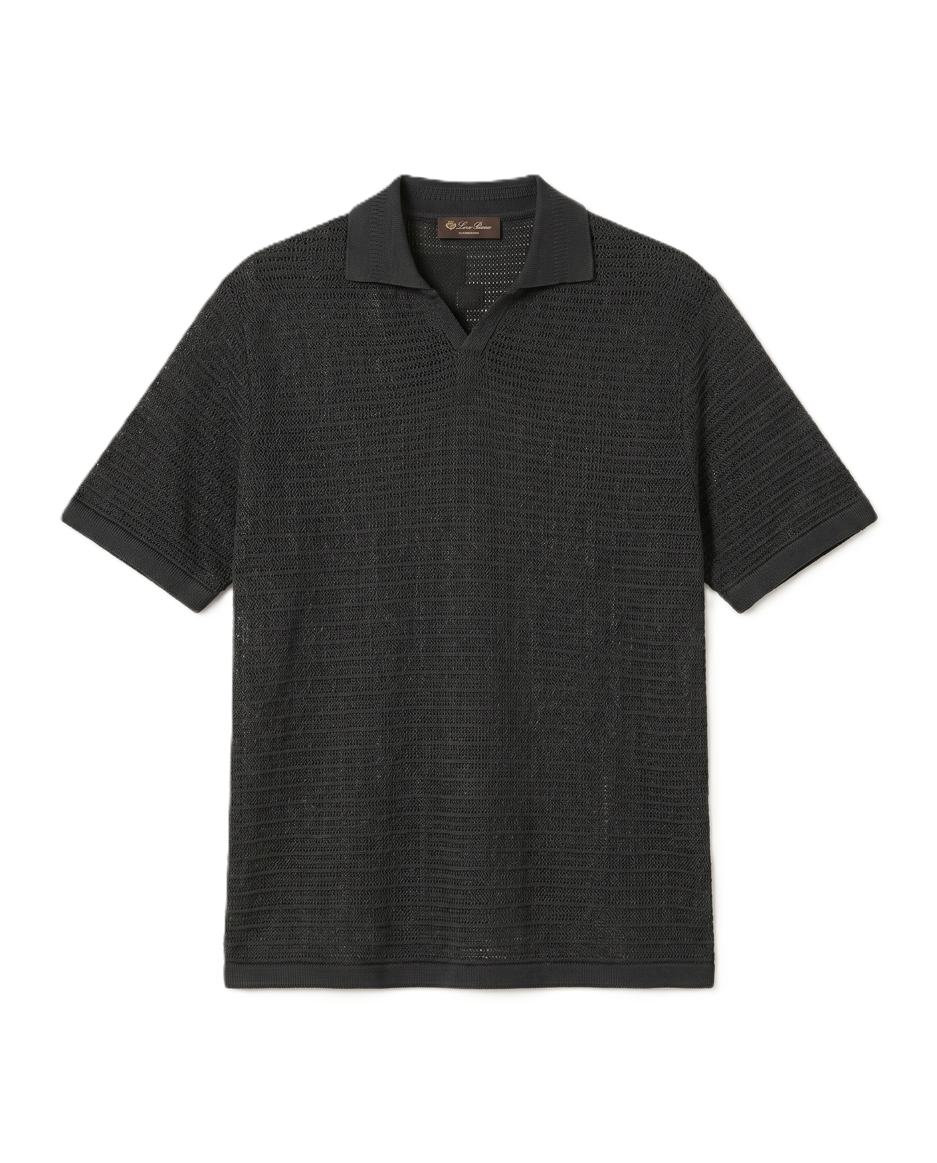 Loro Piana - Black Open-Placket Polo Shirt