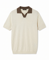 Loro Piana - Contrasting Collar Fine Knit Polo Shirt - Beige