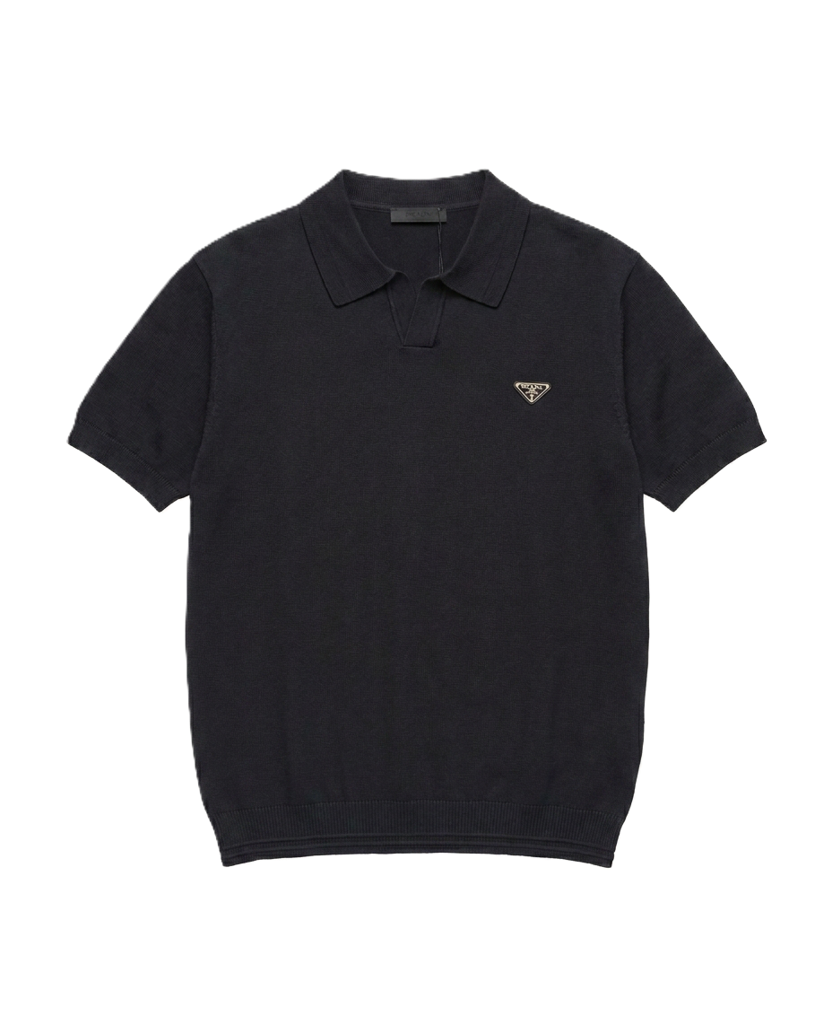 Prada - Black Knit Polo Shirt
