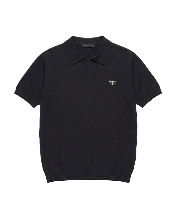 Prada - Black Knit Polo Shirt