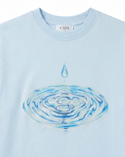 Casablanca - Light Blue Water Drop T-Shirt
