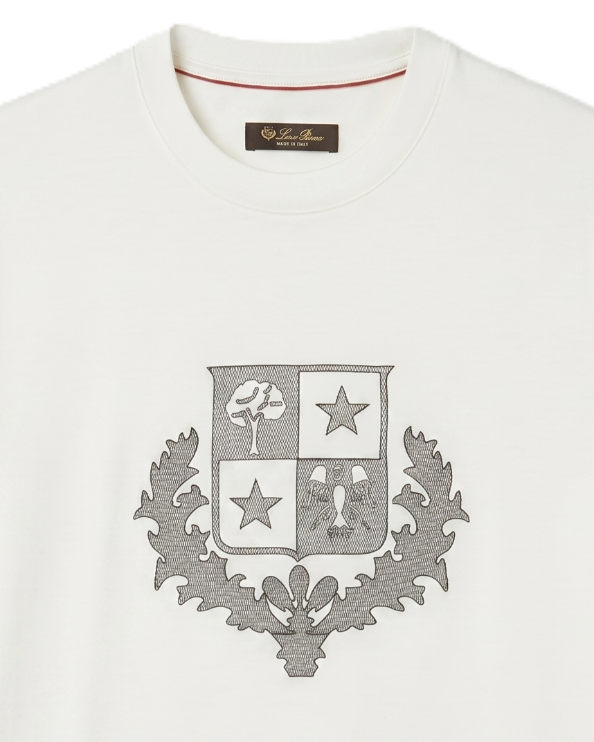 Loro Piana - Crest Embroidered Cotton T-Shirt - White