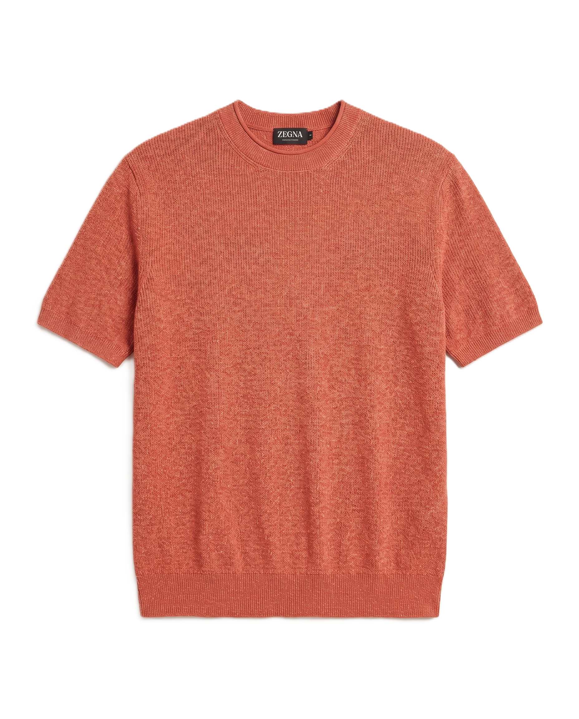 Zegna - Premium Textured Knit T-Shirt - Burnt Orange