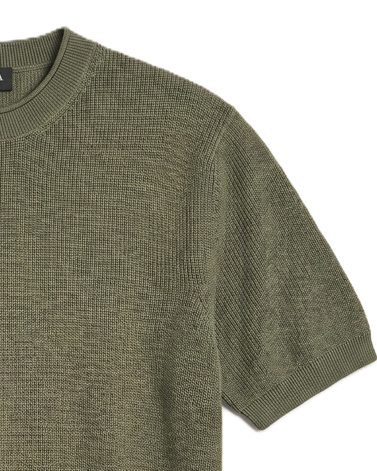 Zegna - Olive Green Knit Crewneck T-Shirt