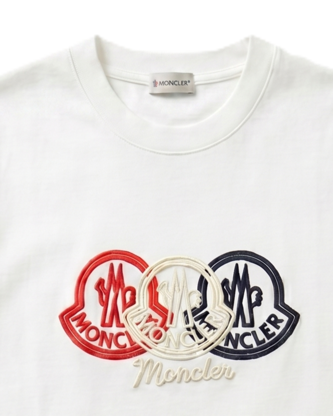Moncler - White Tri-Color T-Shirt