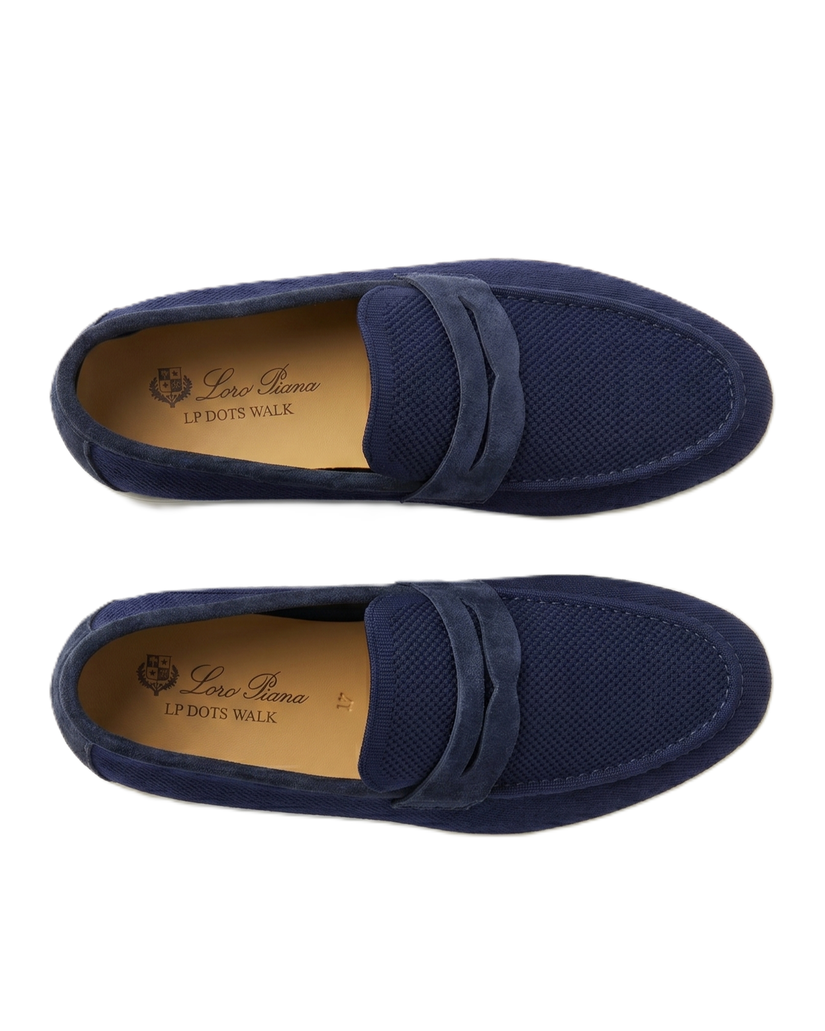 Loro Piana - Dots Walk Suede & Knit Loafers - Blue
