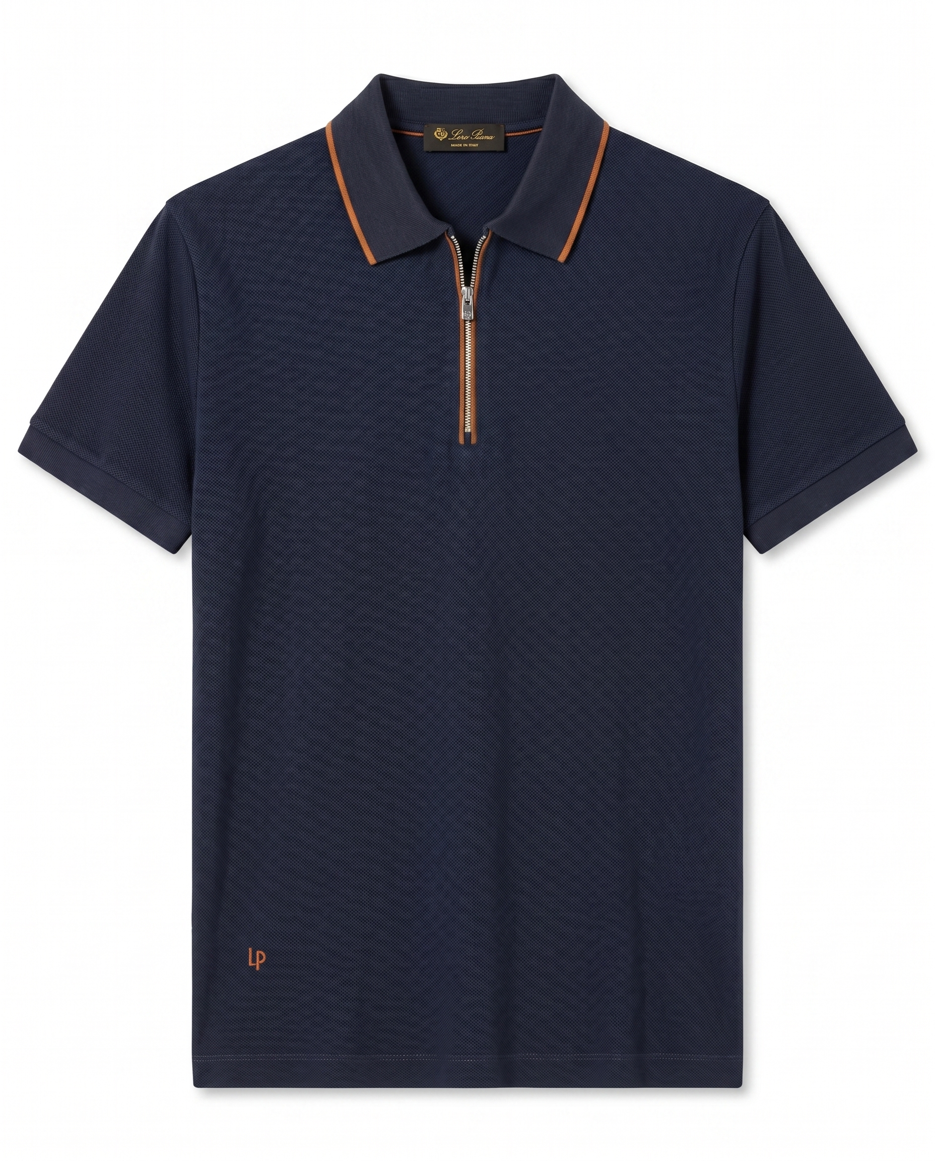 Loro Piana - Quarter-Zip Polo Shirt - Navy Blue