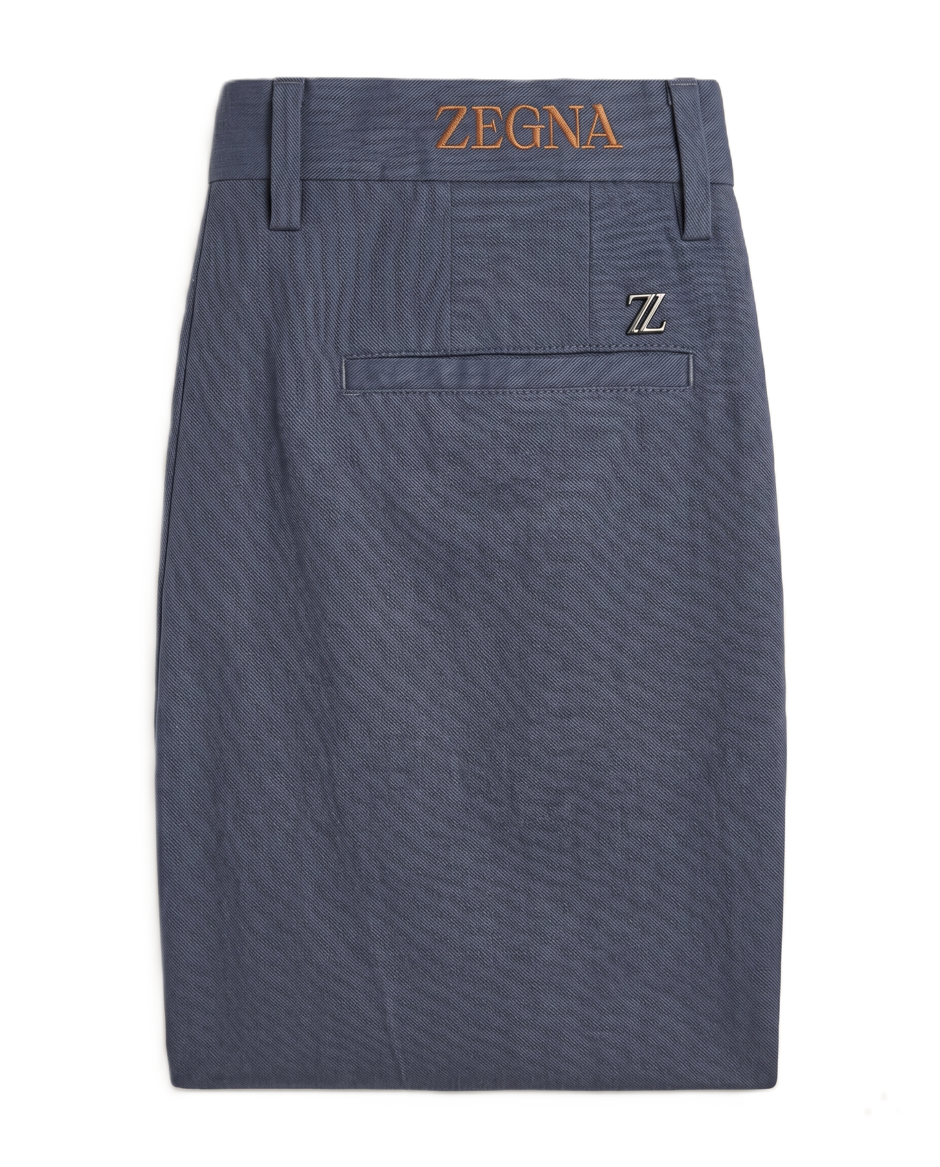 Zegna - Flat-Front Trousers in Steel Blue