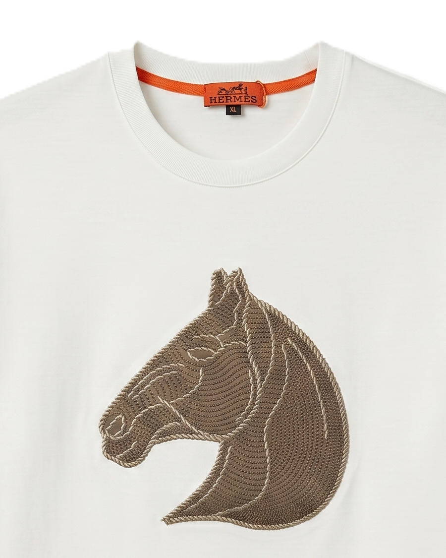 Herm?s - Horse-Head Cotton T-Shirt - White