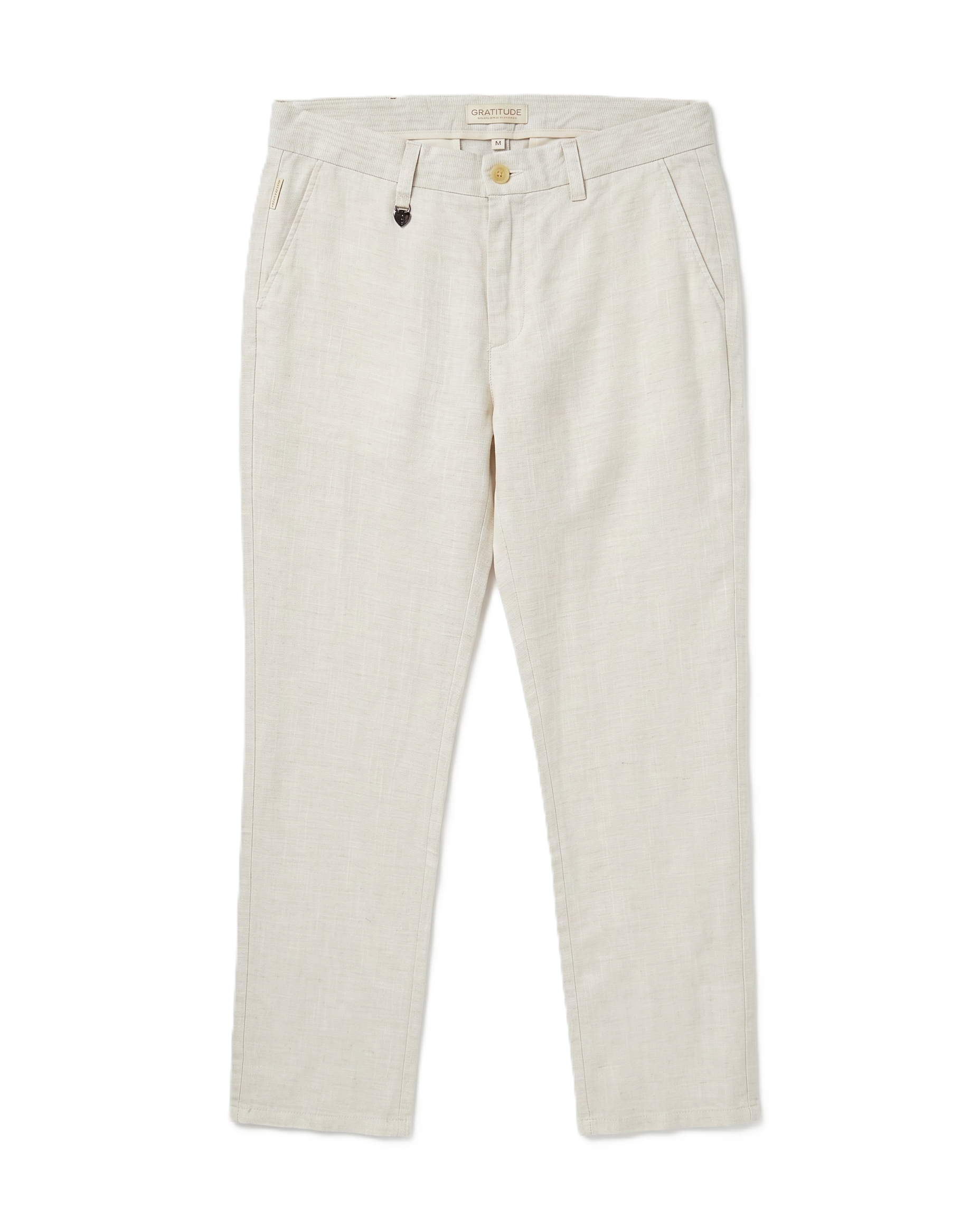Gratude - Premium Linen Straight-Leg Trousers - Cream