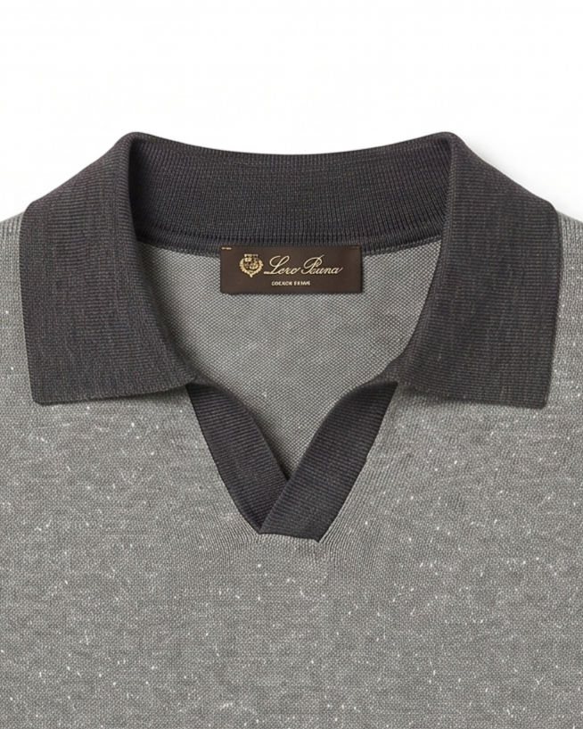 Loro Piana - Knit Johnny Collar Polo - Grey