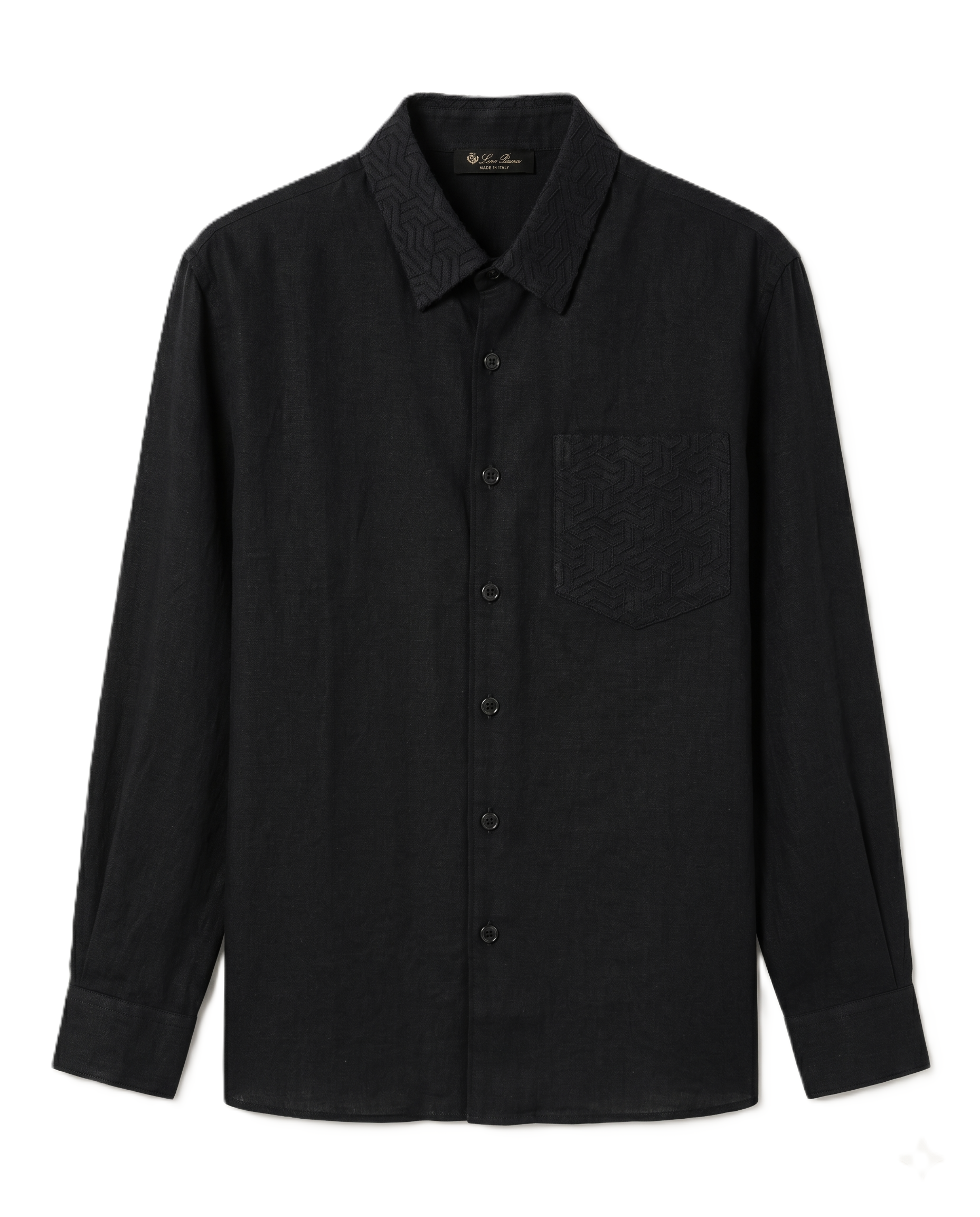 Loro Piana - Black Long-Sleeve Casual Shirt