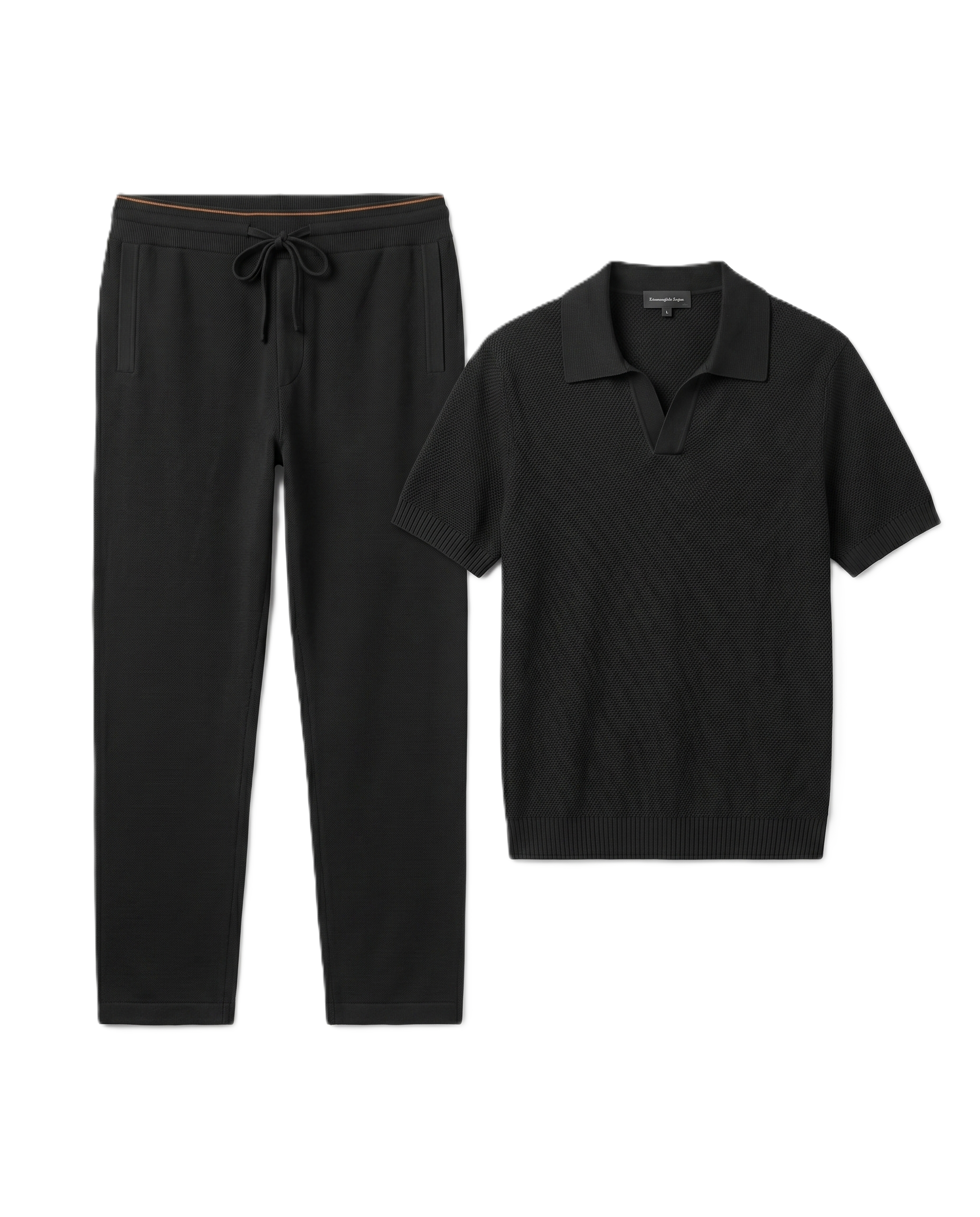 Zegna - Knit Polo and Trouser Set - Black