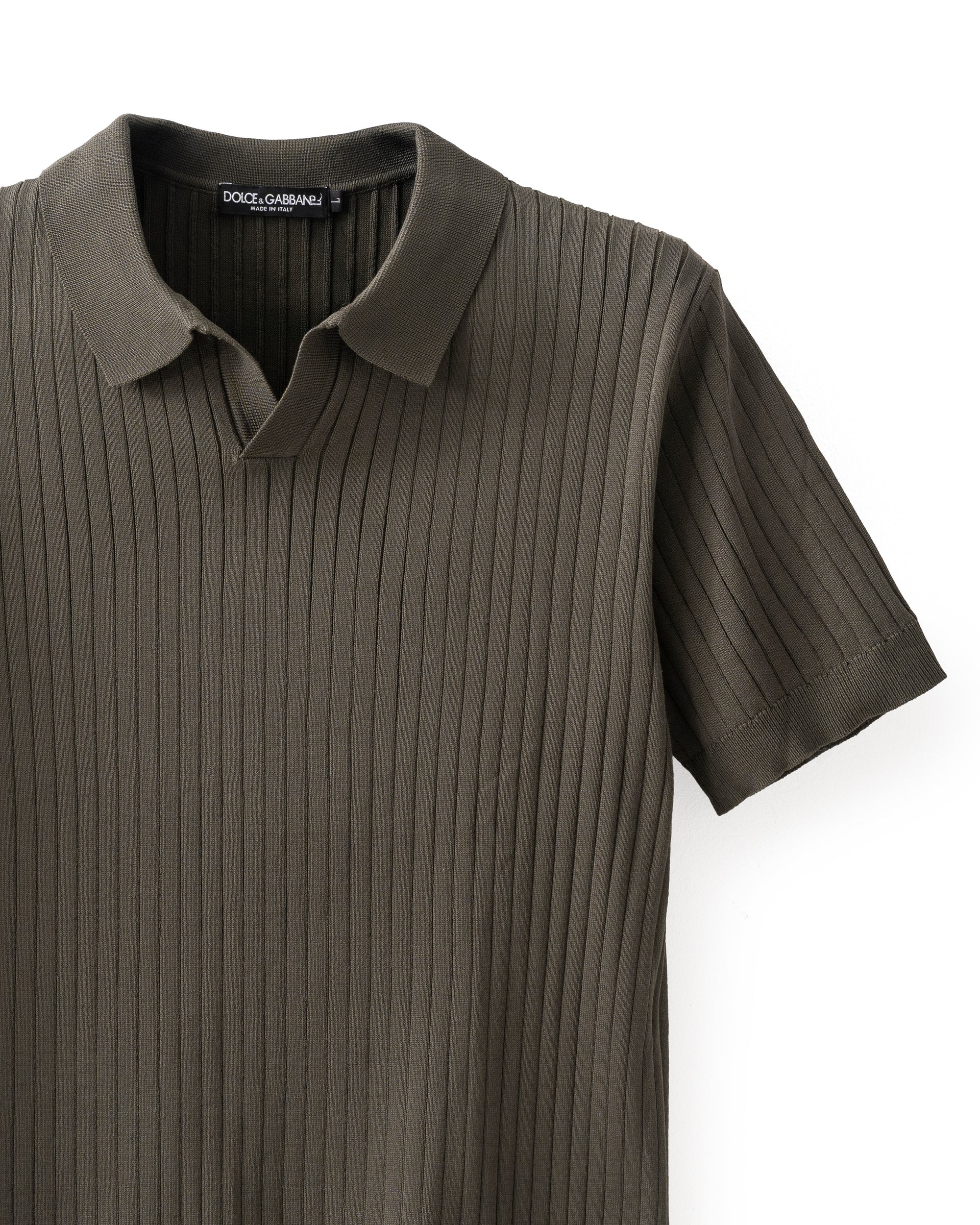 Knitted polo T-Shirt D&G Olive