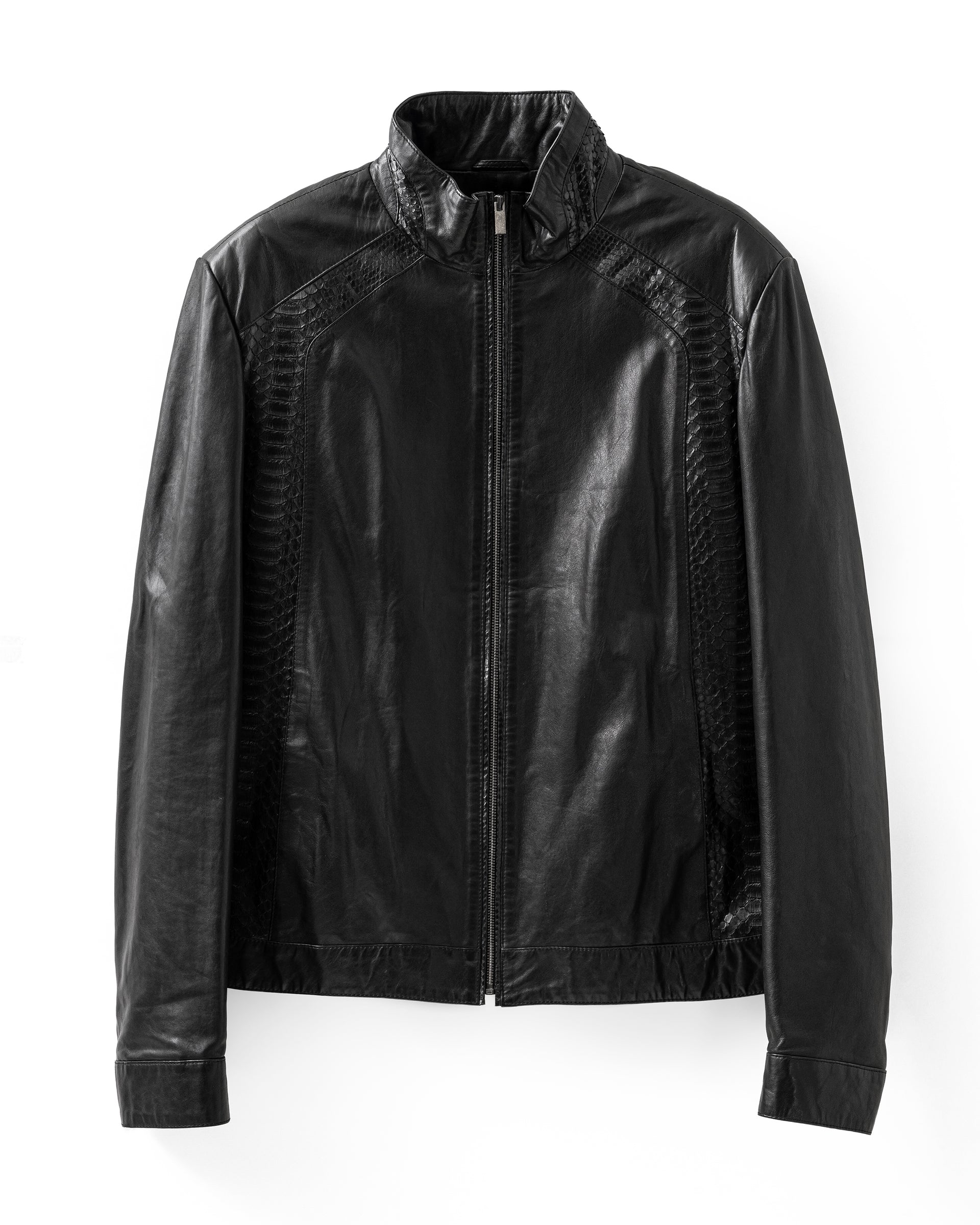 Stefano Ricci Jacket Full-Grain Leather Combination with python Leather