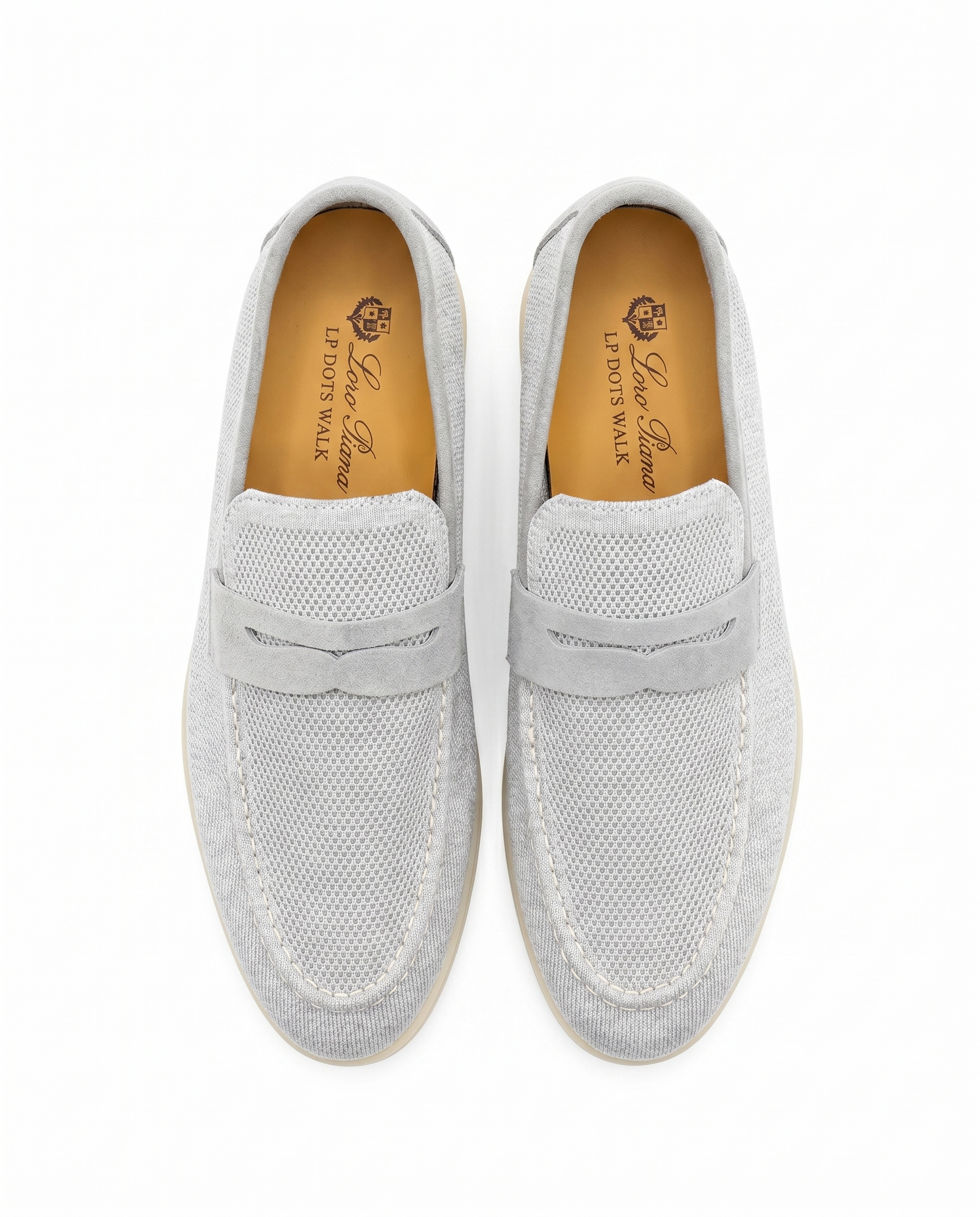 Loro Piana - Dots Walk Suede & Knit Loafers - Grey