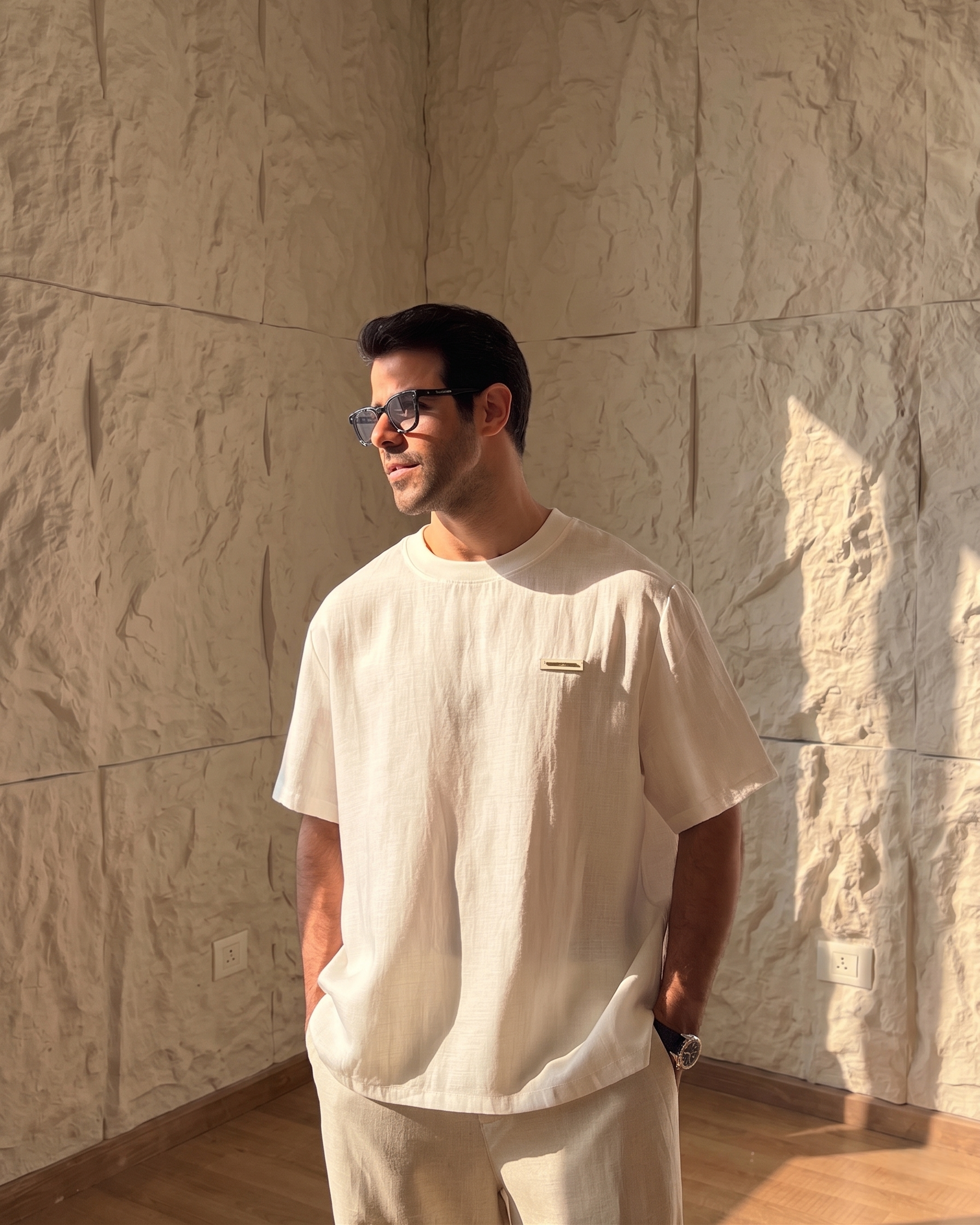 ZHE - White Cotton T-Shirt